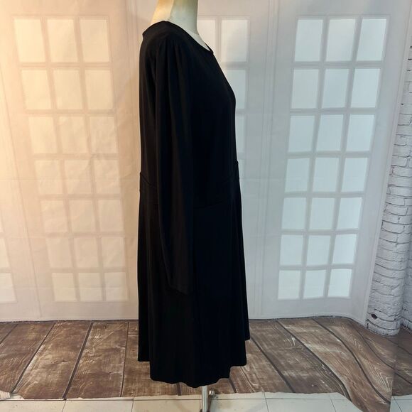 Boden Black Sabrina Jewel Neck Long Sleeve Stretch Fit & Flare Dress Size 20-22L - Picture 6 of 12